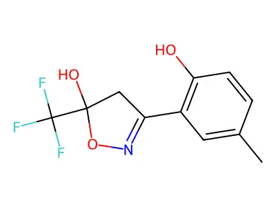 3-(2-Hydroxy-5-methylphenyl)-5-(trifluoromethyl)-4,5-dihydroisoxazol-5-ol structure