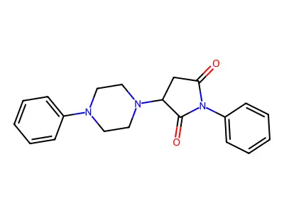 1-Phenyl-3-(4-phenylpiperazin-1-yl)pyrrolidine-2,5-dione structure
