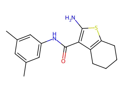 2-amino-N-(3,5-dimethylphenyl)-4,5,6,7-tetrahydro-1-benzothiophene-3-carboxamide structure