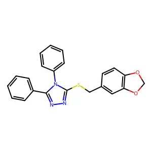 3-(1,3-Benzodioxol-5-ylmethylsulfanyl)-4,5-diphenyl-1,2,4-triazole structure