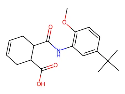 6-[(5-Tert-butyl-2-methoxyphenyl)carbamoyl]cyclohex-3-ene-1-carboxylic acid structure