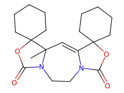 10a'-methyl-5',6'-dihydro-10a'H-dispiro[cyclohexane-1,1'-bis[1,3]oxazolo[3,4-d:4',3'-g][1,4]diazepine-10',1''-cyclohexane]-3',8'-dione structure