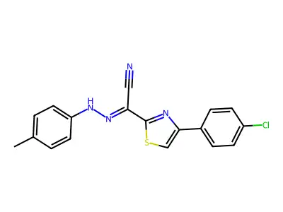 (E)-4-(4-CHLOROPHENYL)-N-(4-METHYLPHENYL)-1,3-THIAZOLE-2-CARBOHYDRAZONOYL CYANIDE structure