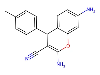2,7-diamino-4-(4-methylphenyl)-4H-chromene-3-carbonitrile structure