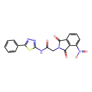 2-(4-nitro-1,3-dioxoisoindol-2-yl)-N-(5-phenyl-1,3,4-thiadiazol-2-yl)acetamide structure