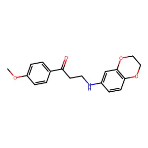 3-(2,3-Dihydro-1,4-benzodioxin-6-ylamino)-1-(4-methoxyphenyl)-1-propanone structure