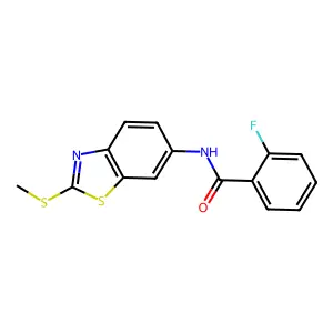 2-fluoro-N-[2-(methylsulfanyl)-1,3-benzothiazol-6-yl]benzamide structure