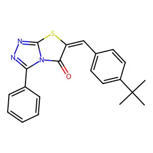 6-(4-tert-butylbenzylidene)-3-phenyl[1,3]thiazolo[2,3-c][1,2,4]triazol-5(6H)-one structure