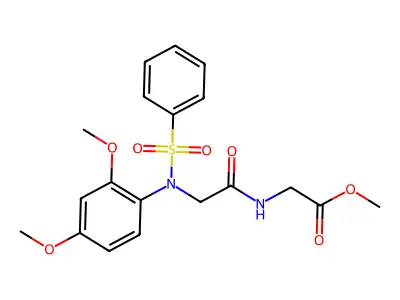 methyl 2-[[2-[N-(benzenesulfonyl)-2,4-dimethoxyanilino]acetyl]amino]acetate structure