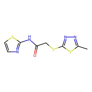 2-[(5-methyl-1,3,4-thiadiazol-2-yl)sulfanyl]-N-(1,3-thiazol-2-yl)acetamide structure