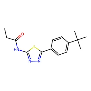 N-[5-(4-tert-butylphenyl)-1,3,4-thiadiazol-2-yl]propanamide structure