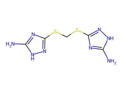 3-({[(5-amino-1H-1,2,4-triazol-3-yl)sulfanyl]methyl}sulfanyl)-1H-1,2,4-triazol-5-amine structure