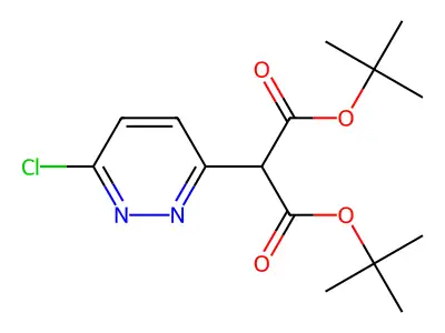 Di-tert-butyl (6-chloropyridazin-3-yl)propanedioate structure