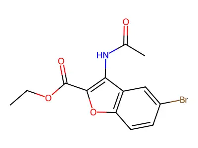 Ethyl 3-acetamido-5-bromobenzofuran-2-carboxylate structure