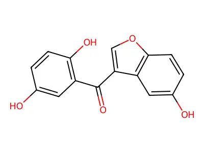 (2,5-Dihydroxyphenyl)(5-hydroxy-3-benzofuranyl)methanone structure