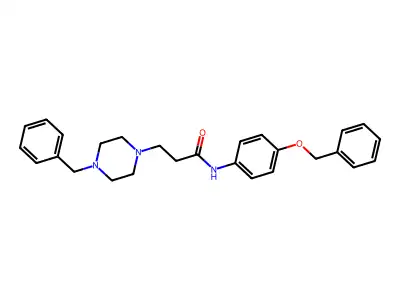 N-(4-phenylmethoxyphenyl)-3-[4-(phenylmethyl)-1-piperazinyl]propanamide structure