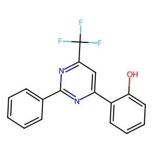 2-[2-Phenyl-6-(trifluoromethyl)pyrimidin-4-yl]phenol structure