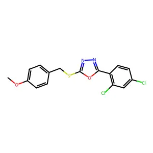 2-(2,4-Dichlorophenyl)-5-[(4-methoxyphenyl)methylsulfanyl]-1,3,4-oxadiazole structure
