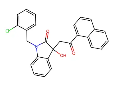 1-[(2-Chlorophenyl)methyl]-3-hydroxy-3-(2-naphthalen-1-yl-2-oxoethyl)indol-2-one structure