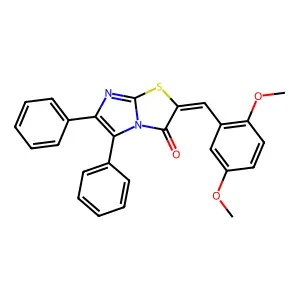 2-(2,5-dimethoxybenzylidene)-5,6-diphenylimidazo[2,1-b][1,3]thiazol-3(2H)-one structure