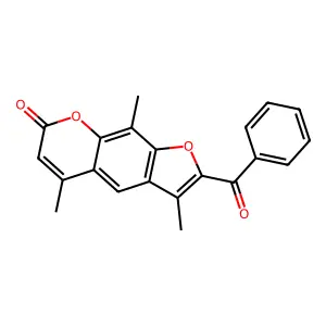 2-benzoyl-3,5,9-trimethyl-7H-furo[3,2-g]chromen-7-one structure
