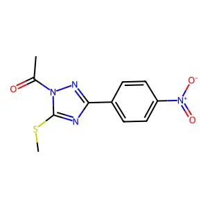 1-(5-(Methylthio)-3-(4-nitrophenyl)-1H-1,2,4-triazol-1-yl)ethanone structure
