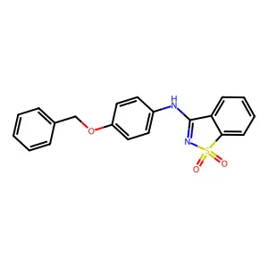 N-[4-(benzyloxy)phenyl]-1,2-benzothiazol-3-amine 1,1-dioxide structure