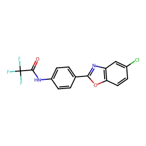 N-[4-(5-chloro-1,3-benzoxazol-2-yl)phenyl]-2,2,2-trifluoroacetamide structure