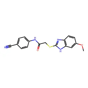 N-(4-cyanophenyl)-2-[(6-methoxy-1H-benzimidazol-2-yl)sulfanyl]acetamide structure