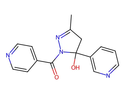 (5-hydroxy-3-methyl-5-pyridin-3-yl-4H-pyrazol-1-yl)-pyridin-4-ylmethanone structure