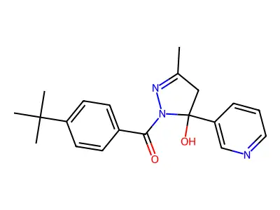 (4-tert-butylphenyl)-(5-hydroxy-3-methyl-5-pyridin-3-yl-4H-pyrazol-1-yl)methanone structure