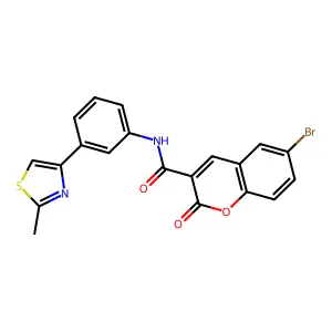 6-bromo-N-[3-(2-methyl-1,3-thiazol-4-yl)phenyl]-2-oxo-2H-chromene-3-carboxamide structure