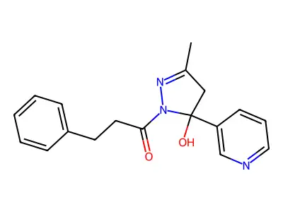 1-(5-hydroxy-3-methyl-5-pyridin-3-yl-4H-pyrazol-1-yl)-3-phenylpropan-1-one structure