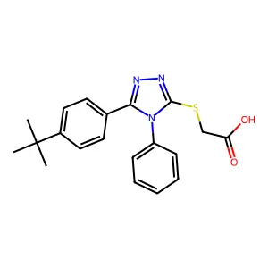 2-{[5-(4-tert-butylphenyl)-4-phenyl-4H-1,2,4-triazol-3-yl]sulfanyl}acetic acid structure