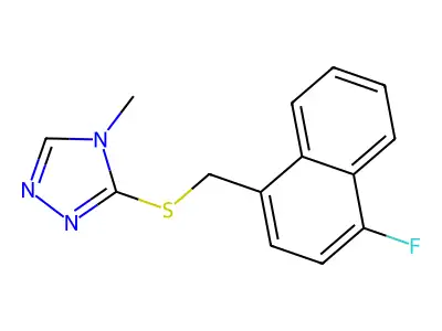 3-[(4-Fluoronaphthalen-1-yl)methylsulfanyl]-4-methyl-1,2,4-triazole structure