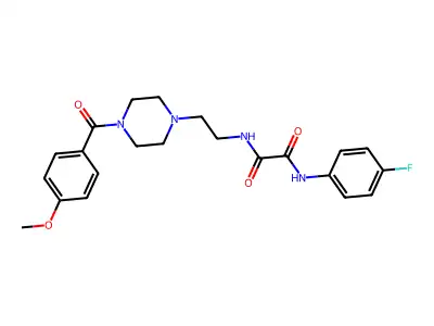 N'-(4-fluorophenyl)-N-[2-[4-(4-methoxybenzoyl)piperazin-1-yl]ethyl]oxamide structure