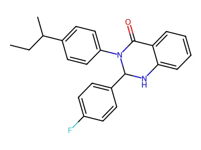 3-(4-sec-butylphenyl)-2-(4-fluorophenyl)-2,3-dihydro-4(1H)-quinazolinone structure