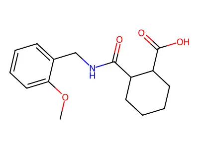 2-((2-Methoxybenzyl)carbamoyl)cyclohexanecarboxylic acid structure