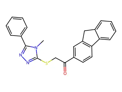 1-(9H-fluoren-2-yl)-2-[(4-methyl-5-phenyl-1,2,4-triazol-3-yl)sulfanyl]ethanone structure