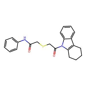 2-[2-oxo-2-(1,2,3,4-tetrahydrocarbazol-9-yl)ethyl]sulfanyl-N-phenylacetamide structure