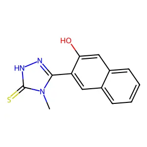 5-(3-hydroxy-2-naphthyl)-4-methyl-2,4-dihydro-3H-1,2,4-triazole-3-thione structure