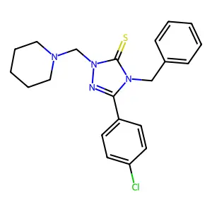 4-Benzyl-5-(4-chlorophenyl)-2-(piperidin-1-ylmethyl)-1,2,4-triazole-3-thione structure