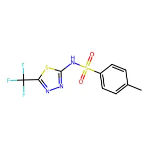 4-methyl-N-[5-(trifluoromethyl)-1,3,4-thiadiazol-2-yl]benzenesulfonamide structure