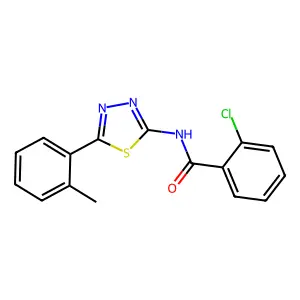 2-chloro-N-[5-(2-methylphenyl)-1,3,4-thiadiazol-2-yl]benzamide structure