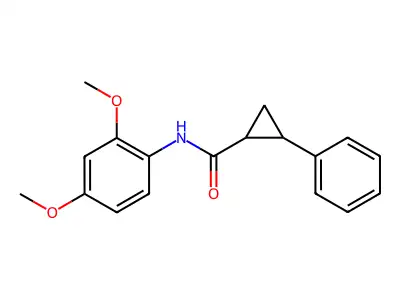 N-(2,4-dimethoxyphenyl)-2-phenylcyclopropanecarboxamide structure