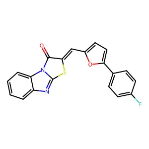 2-{[5-(4-fluorophenyl)-2-furyl]methylene}[1,3]thiazolo[3,2-a]benzimidazol-3(2H)-one structure