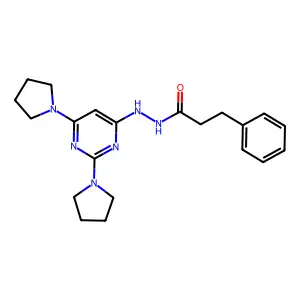 Benzenepropanoic acid, 2-(2,6-di-1-pyrrolidinyl-4-pyrimidinyl)hydrazide structure