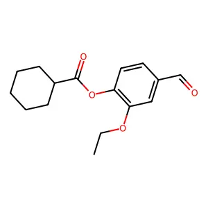 2-Ethoxy-4-formylphenyl cyclohexanecarboxylate structure