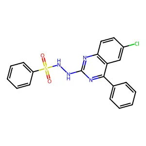 N'-(6-chloro-4-phenylquinazolin-2-yl)benzenesulfonohydrazide structure