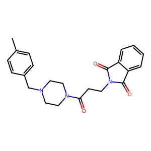 2-[3-[4-[(4-Methylphenyl)methyl]piperazin-1-yl]-3-oxopropyl]isoindole-1,3-dione structure